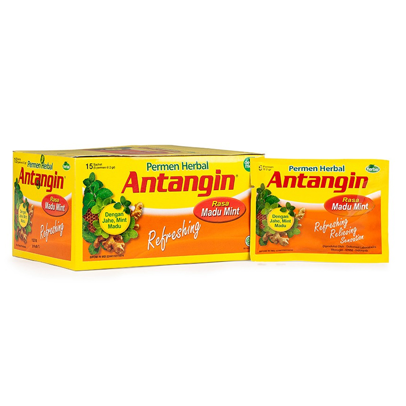 Antangin Permen Herbal Rasa Madu Mint Box - 15 Sachet (5s @ 2gr) | Gogobli