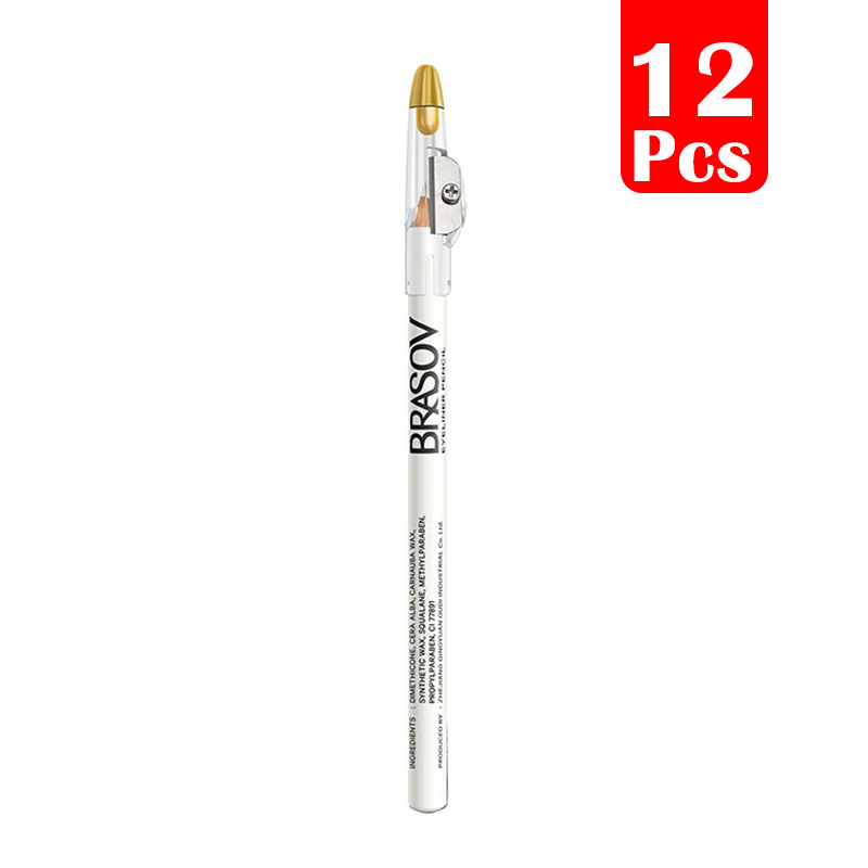 Brasov EyeLiner Pencil White (12 Pcs) | Gogobli