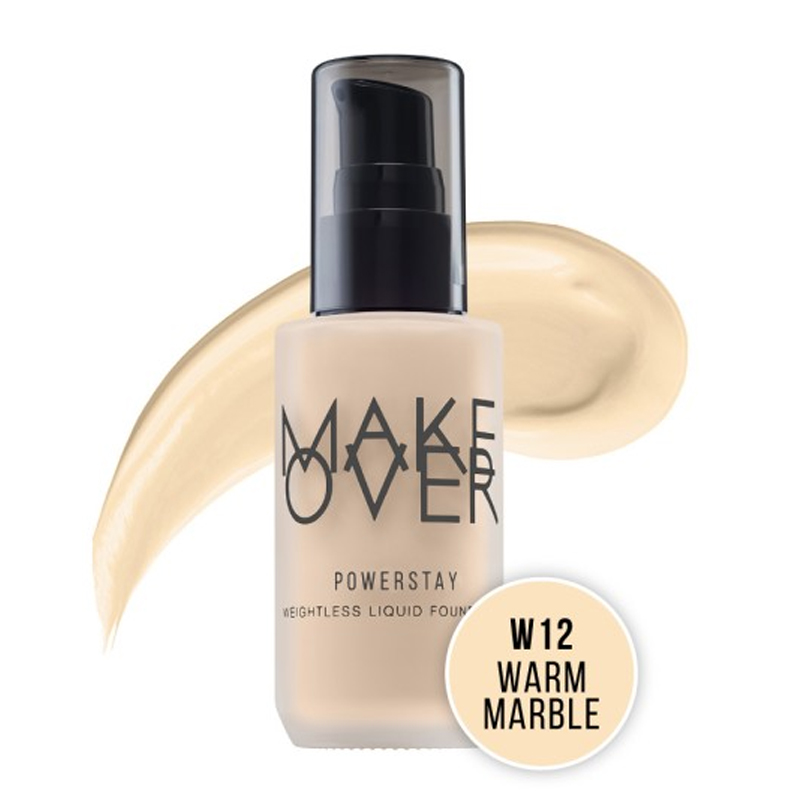 Make Over Powerstay Weightless Liquid Foundation W12 Warm Marble 33ml | Gogobli