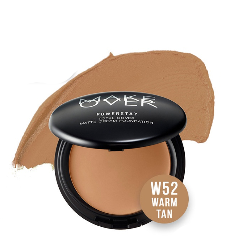 Make Over Powerstay Total Cover Matte Cream Foundation W52 Warm Tan 12gr | Gogobli