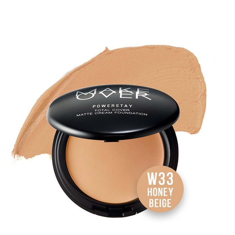 Make Over Powerstay Total Cover Matte Cream Foundation W33 Honey Beige 12gr | Gogobli