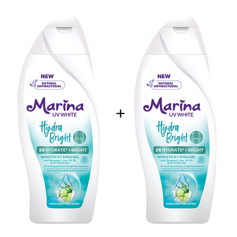 Marina Hand Body Lotion UV White Hydra Bright 185ml (BELI 1pc GRATIS 1pc) | Gogobli