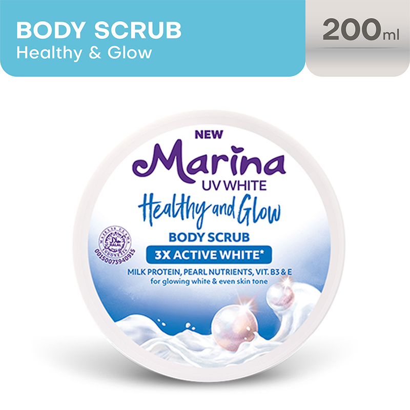 Marina UV White Body Scrub Healthy And Glow 185ml | Gogobli