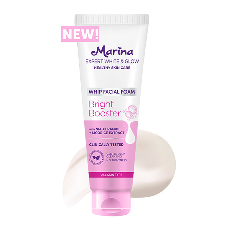 Marina Expert White & Glow Whip Facial Foam Bright Booster 100ml | Gogobli