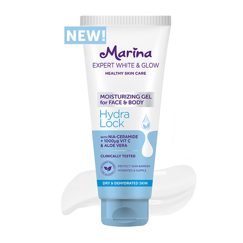 Marina Expert White & Glow Moisturizing Gel For Face And Body Hydra Lock 170ml | Gogobli