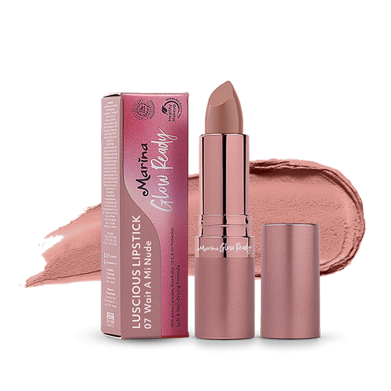Marina Glow Ready Luscious Lipstick 07. Wait A Minude | Gogobli
