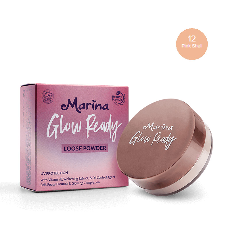 Marina Glow Ready Loose Powder 12. Pink Shell | Gogobli