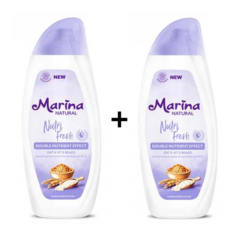 Marina Hand Body Lotion Natural Nutri Fresh 475ml (Beli 1 Pc Bonus 1 Pc) | Gogobli