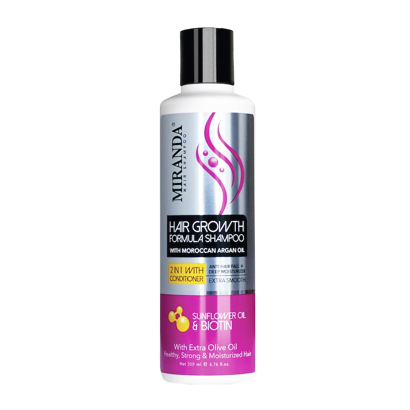 Miranda Hair Growth Formula Shampoo 2 In 1 Conditioner Sunflower Oil And Biotin 200ml | Gogobli