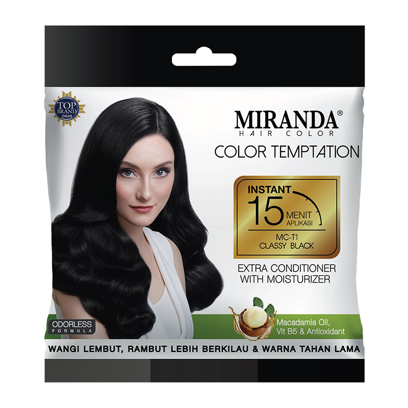 Miranda Hair Color Temptation Classy Black (MC-T1) 20ml | Gogobli