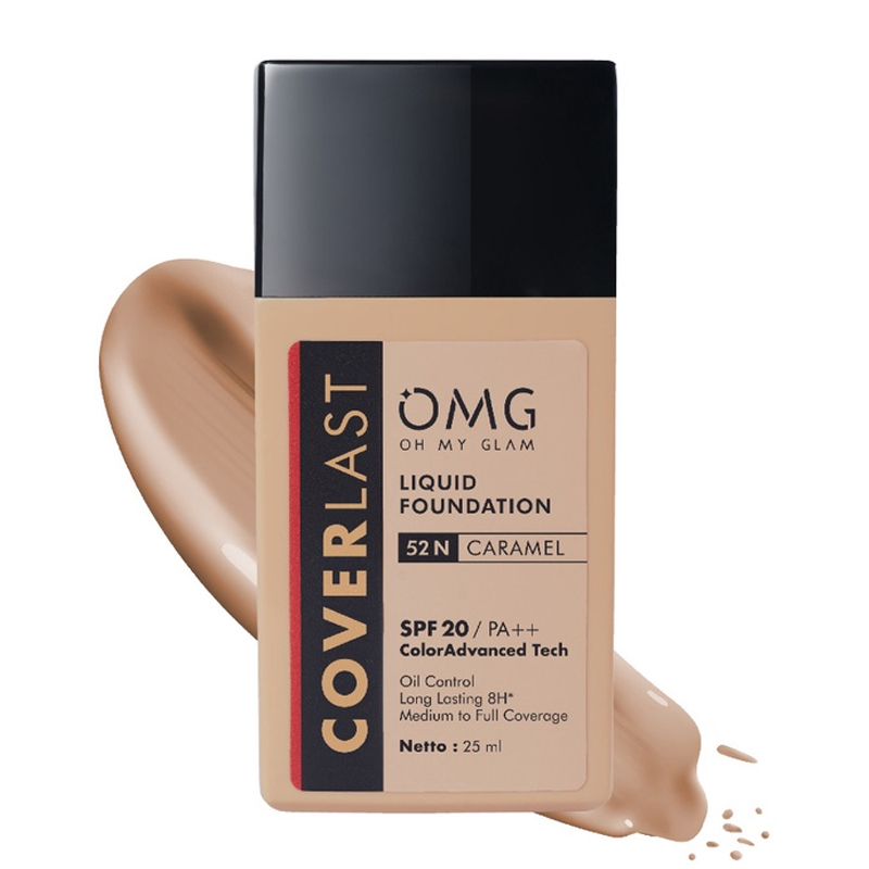 OMG Oh My Glam Coverlast Liquid Foundation 52 N Caramel 25ml | Gogobli