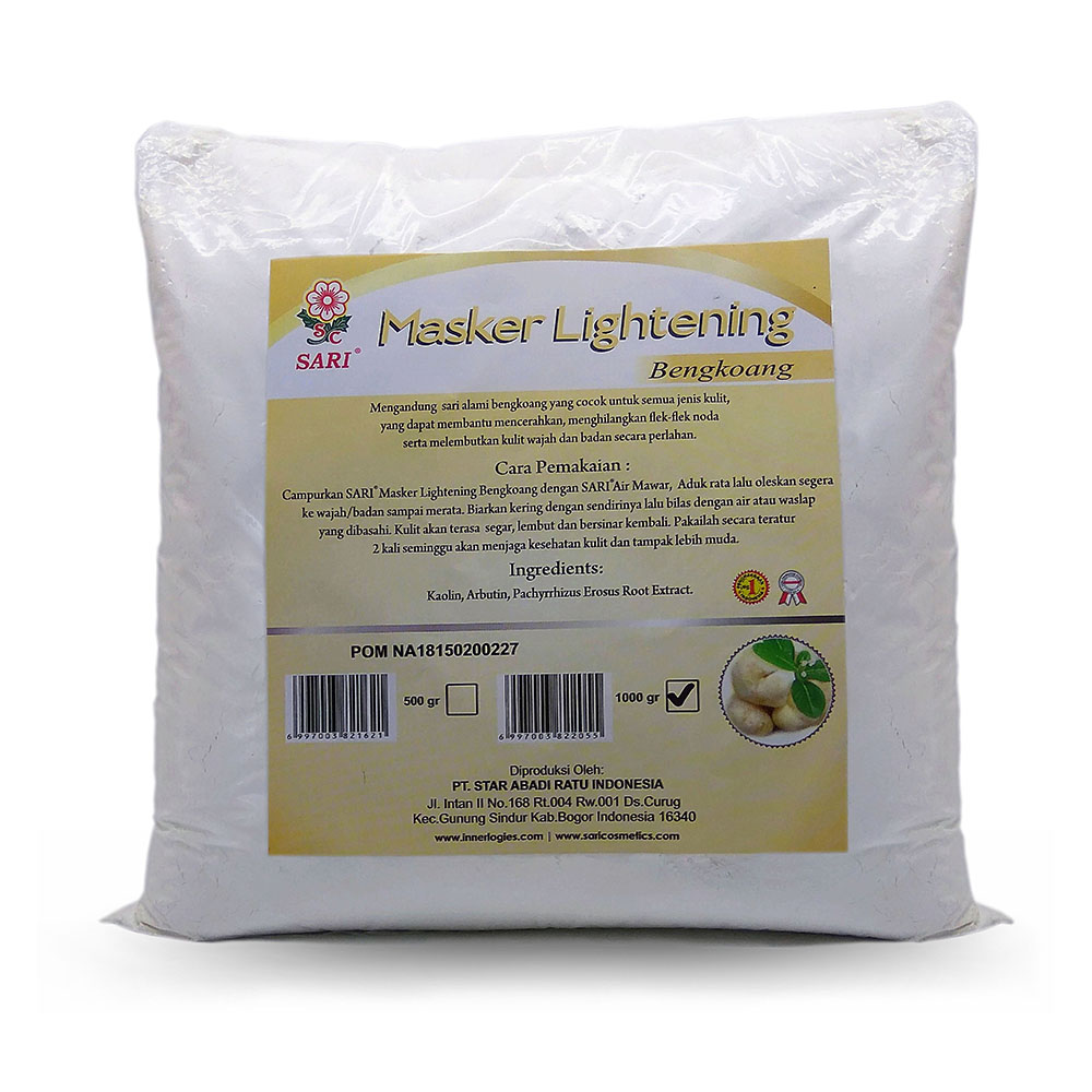 Sari Cosmetics Masker Lightening Bengkoang - Bag Plastik 1kg | Gogobli